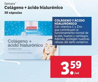 Lidl OPTISANA colágeno + ácido hialurónico oferta