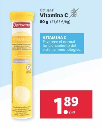 Lidl OPTISANA vitamina c oferta