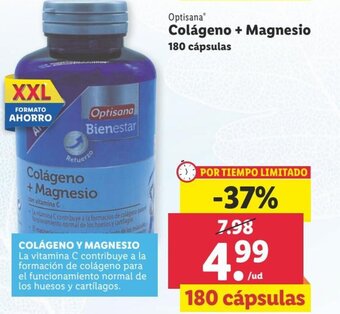 Lidl OPTISANA colágeno + magnesio oferta