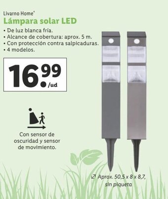 Lidl Lámpara solar LED oferta