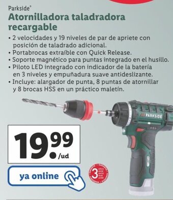Lidl Atornilladora taladradora recargable oferta