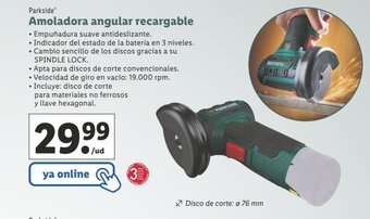 Lidl Amoladora angular recargable oferta