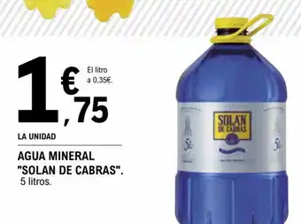 E.Leclerc "SOLAN DE CABRAS" agua mineral oferta