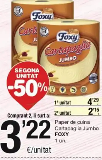 SPAR Foxy Paper de Cuina Cartapaglia Jumbo oferta