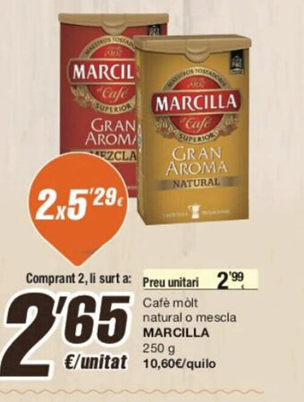 SPAR Marcilla Cafè Mòlt Natural o Mescla oferta