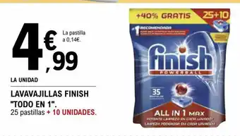 E.Leclerc Todo En 1 Lavavajillas Finish oferta