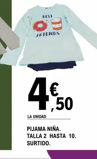 E.Leclerc Pijama niña Talla 2 Hasta 10 Surtido oferta