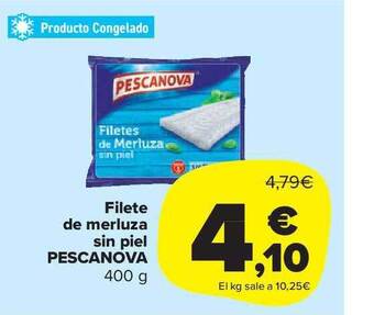 Carrefour Market Filete de merluza sin piel pescanova oferta