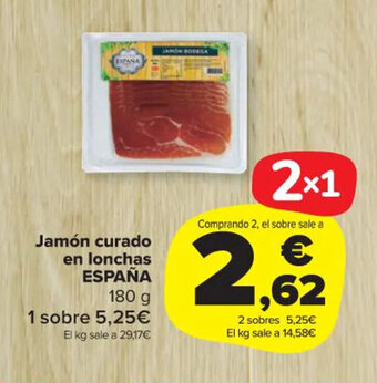 Carrefour Market Jamón Curado En Lonchas España oferta