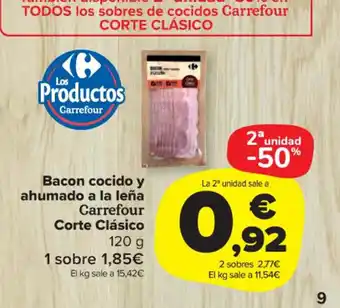 Carrefour Market Bacon Cocido y Ahumado a La Leña oferta