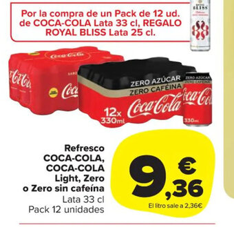 Carrefour Market Refresco Coca-Cola Coca-Cola Light Zero o Zero sin Cafeina oferta