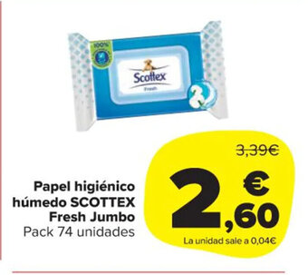 Carrefour Market Scottex Papel Higiénico Húmedo Fresh Jumbo oferta