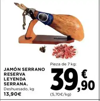 El Corte Inglés Jamón Serrano Reserva Leyenda Serrana oferta