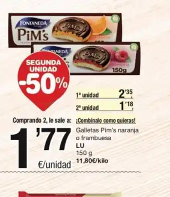SPAR Fragadis Lu Galletas Pim's Naranja o Frambuesa oferta