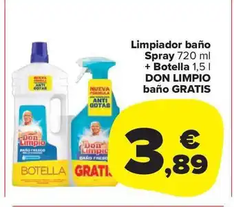 Carrefour Market Limpiador baño spray + botella don limpio baño gratis oferta