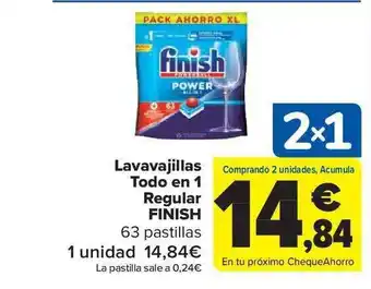 Carrefour Market Lavavajillas todo en 1 regular finish 63 pastillas oferta