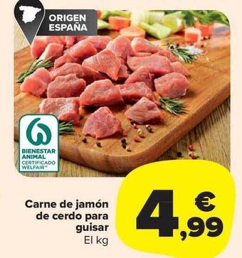 Carrefour Market Carne de jamón de cerdo para guisar el kg oferta