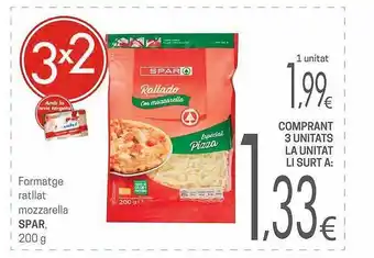 Valvi Supermercats Formatge ratllat mozzarela spar oferta