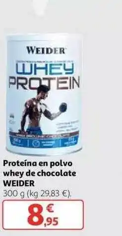 Alcampo Proteína en polvo whey de chocolate weider oferta