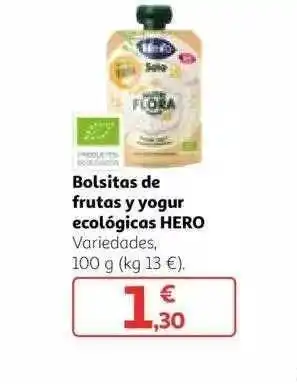Alcampo Bolsitas de frutas y yogur ecológicas hero oferta