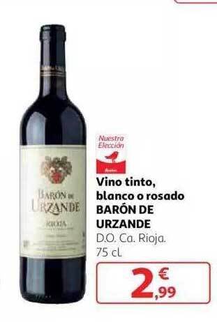 Alcampo Vino tinto blanco o rosado barón de urzande oferta