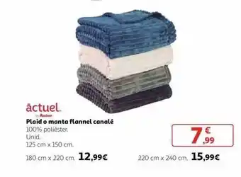 Alcampo Ãctuel plaid o manta flannel canalé oferta