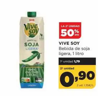 Alimerka La 2a unidad 50% dto vive soy bebida de soja ligera oferta