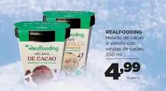 Alimerka Realfooding helado de cacao o vainilla con virutas de cacao oferta