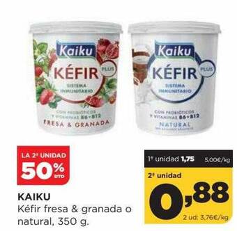 Alimerka La 2a unidad 50% dto kaiku kéfir fresa & granada o natural oferta