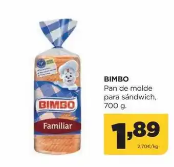 Alimerka Bimbo pan de molde para sándwich oferta