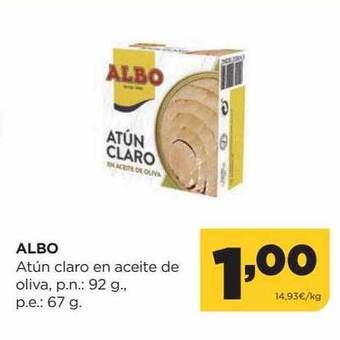 Alimerka Albo atún claro en aceite de oliva oferta