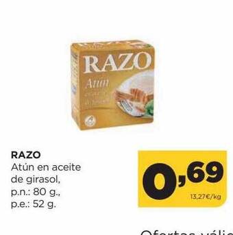 Alimerka Razo atún en aceite de girasol oferta