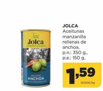 Alimerka Jolca aceitunas manzanilla rellenas de anchoa oferta