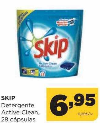 Alimerka Skip detergente active clean 28 cápsulas oferta