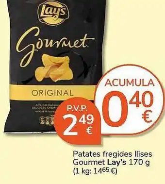 Consum Patates fregides llises gourmet lay's oferta