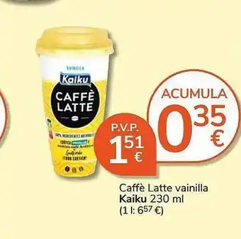Consum Caffè latte vainilla kaiku oferta