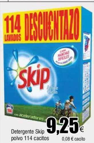 FROIZ Detergente skip polvo 114 cacitos oferta