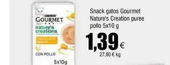 FROIZ Snack gatos gourmet nature's creation puree pollo oferta