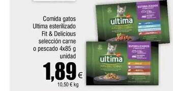 FROIZ Comida gatos ultima esterilizado fit & delicious selección carne o pescado oferta