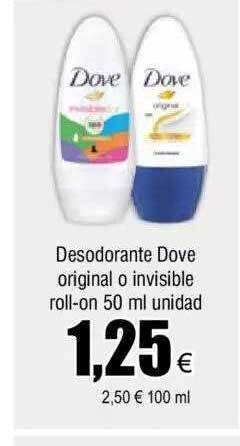 FROIZ Desodorante dove original o invisible roll-on oferta