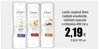 FROIZ Leche corporal dove cuidado envolvente nutrición esencial o intensiva oferta