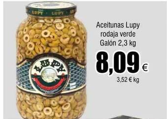 FROIZ Aceitunas lupy rodaja verde galón oferta