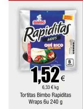 FROIZ Tortitas bimbo rapiditas wraps oferta