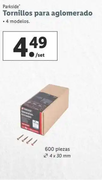 Lidl Paskside tornillos para aglomerado oferta
