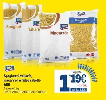 Makro Spaghetti tallarin macarrón o fideo cabello aro oferta