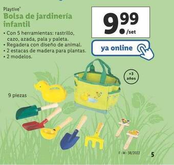 Lidl Playtive bolsa de jardinería infantil oferta