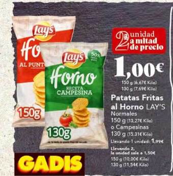 Gadis Patatas fritas al horno lay's oferta