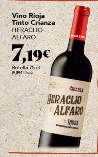 Gadis Vino rioja tinto crianza heraclio alfaro oferta