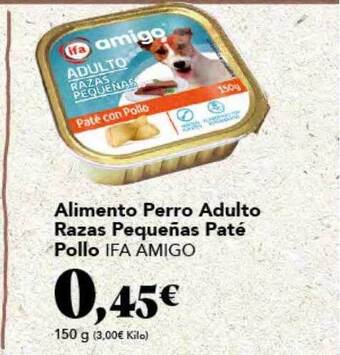 Gadis Alimento perro adulto razas pequeñas paté pollo ifa amigo oferta