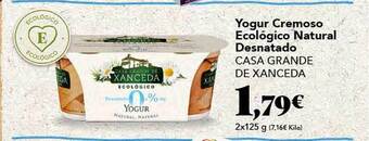 Gadis Yogur cremoso ecológico natural desnatado casa grande de xanceda oferta